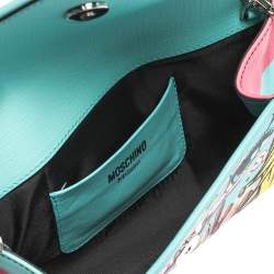 Moschino Multicolor PVC S'more Envelope Flap Chain Shoulder Bag 