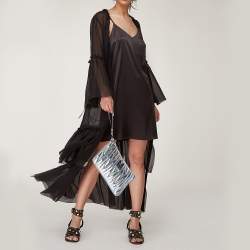 Pre Owned Moschino Silver Leather Pochette