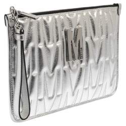 Pre Owned Moschino Silver Leather Pochette