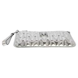 Pre Owned Moschino Silver Leather Pochette