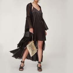 Pre Owned Moschino Gold Leather Pochette