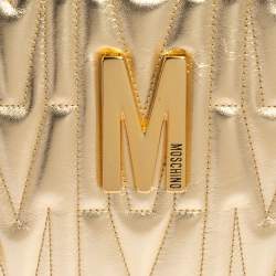 Pre Owned Moschino Gold Leather Pochette