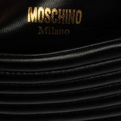 Pre Owned Moschino Black Leather Biker Jacket Shoulder Bag