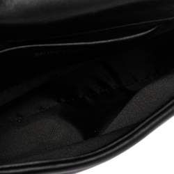 Pre Owned Moschino Black Leather Biker Jacket Shoulder Bag