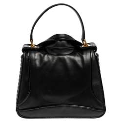 Pre Owned Moschino Black Leather Biker Jacket Shoulder Bag