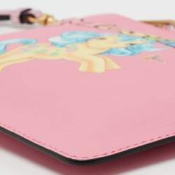 Pre Owned Moschino Pink Leather My Little Pony Pouch Clutch