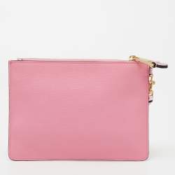Pre Owned Moschino Pink Leather My Little Pony Pouch Clutch