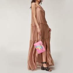 Pre Owned Moschino Pink Leather My Little Pony Pouch Clutch