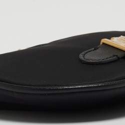Pre Owned Moschino Black Nylon Logo Pochette 