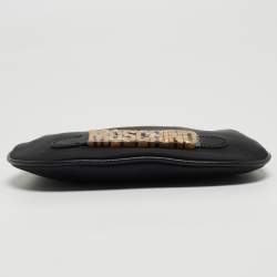 Pre Owned Moschino Black Nylon Logo Pochette 