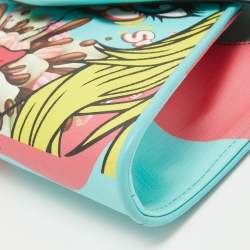 Moschino Multicolor Coated Canvas and Leather Smores Chain Clutch