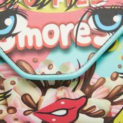 Moschino Multicolor Coated Canvas and Leather Smores Chain Clutch