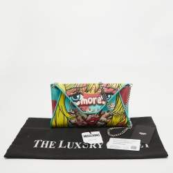 Moschino Multicolor Coated Canvas and Leather Smores Chain Clutch