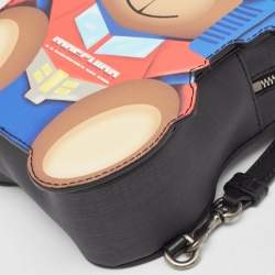 Pre Owned Moschino Multicolor Transformer Bear Faux Leather Backpack 