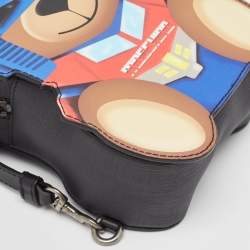 Pre Owned Moschino Multicolor Transformer Bear Faux Leather Backpack 