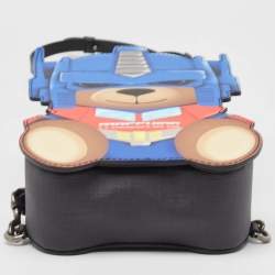 Pre Owned Moschino Multicolor Transformer Bear Faux Leather Backpack 