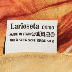 Pre Owned Moschino Larioseta Yellow  Floral Print Silk Stole 