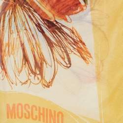 Pre Owned Moschino Larioseta Yellow  Floral Print Silk Stole 