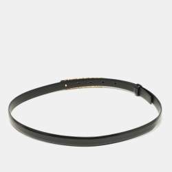 Pre Owned Moschino Black Leather Classic Logo Waist Belt
