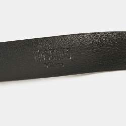 Pre Owned Moschino Black Leather Classic Logo Waist Belt
