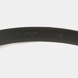 Pre Owned Moschino Black Leather Classic Logo Waist Belt