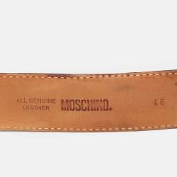 Moschino Red Leather Classic Logo Waist Belt