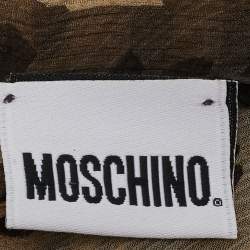 Moschino Brown Animal Print Silk Scarf