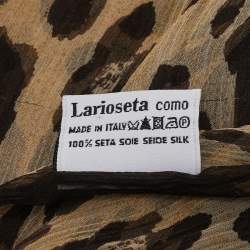 Moschino Brown Animal Print Silk Scarf