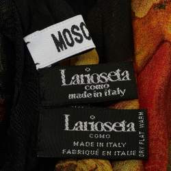 Pre Owned Moschino Multicolor Print Silk and Nylon Scarf