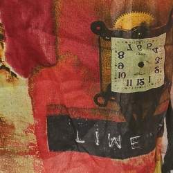 Pre Owned Moschino Multicolor Print Silk and Nylon Scarf