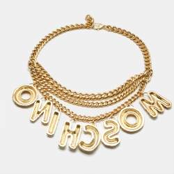 Pre Owned Moschino Chain Gold Tone Belt