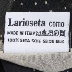 Pre Owned Moschino Black Printed Silk Chiffon Scarf