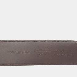 Pre Owned Moschino Burgundy Glossy Leather Classic Logo Waist Belt