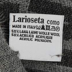 Pre Owned Moschino Grey Bla Bla Wool Blend Fringed Stole
