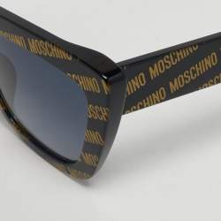 Pre Owned Moschino Black/Gold Gradient MOS148/S Logo Butterfly Sunglasses