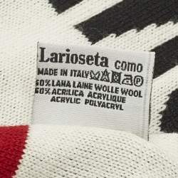 مملوكة مسبقًا Moschino Black Logo Intarsia Wool Knit Scarf 