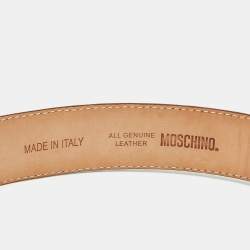مملوكة مسبقًا Moschino Classic Logo Waist Belt Peach Leather