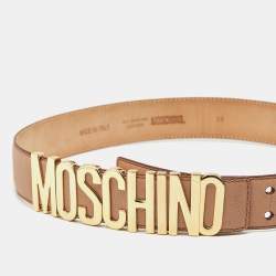مملوكة مسبقًا Moschino Classic Logo Waist Belt Peach Leather