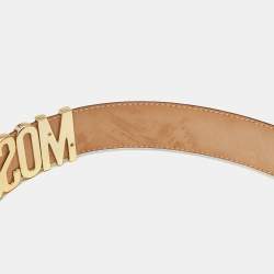 مملوكة مسبقًا Moschino Classic Logo Waist Belt Peach Leather