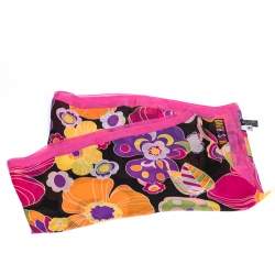 Pre Owned Moschino Multicolor Floral Printed Silk Stole