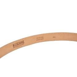 Pre Owned حزام موسكينو جلد عاجي إبزيم قلب 110 سم