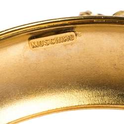 Moschino Gold Tone Tasseled Thimble Bangle Bracelet