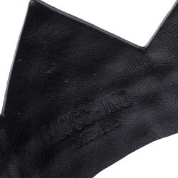 Pre Owned Moschino Black Leather Gold Tone Studded Crown