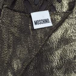Pre Owned Moschino Black & Gold Lurex Devore Scarf