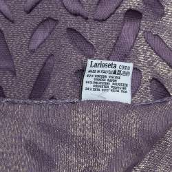 Pre Owned Moschino Purple & Gold Lurex Devore Scarf