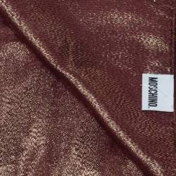 Pre Owned Moschino Purple Lurex Devore Scarf