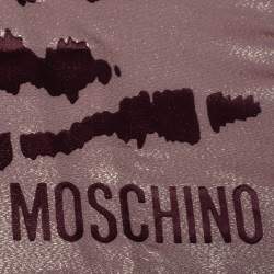 Pre Owned Moschino Purple Lurex Devore Scarf