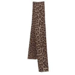 Pre Owned Moschino Brown Tiger Print Silk Scarf