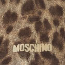Pre Owned Moschino Brown Tiger Print Silk Scarf