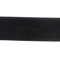 Pre Owned Moschino Black Leather Redwall Logo Waist Belt 80CM